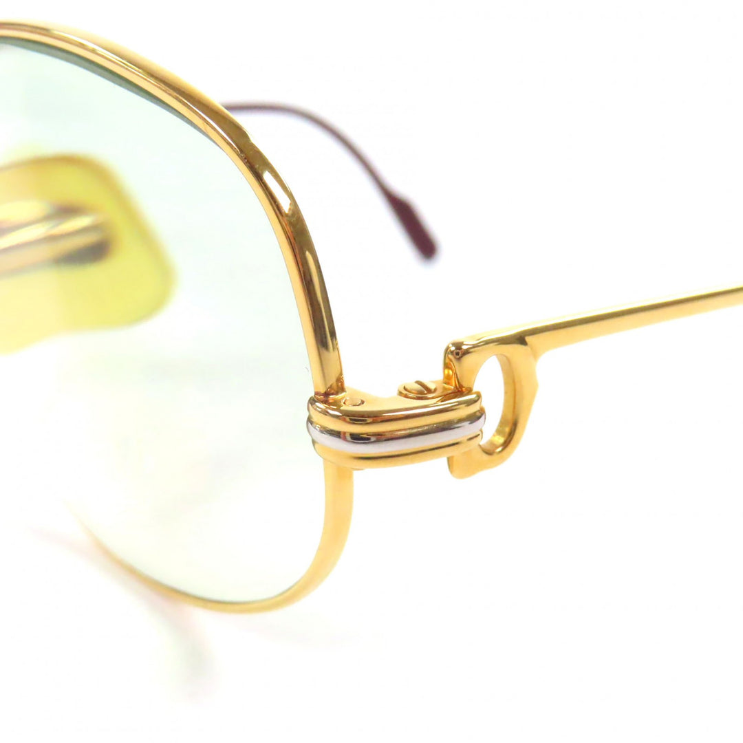 Very Good Cartier Glasses Trinity Logo Metal gold mens