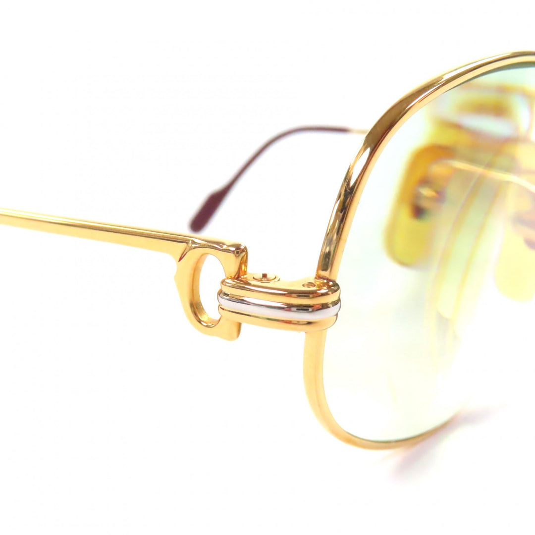 Very Good Cartier Glasses Trinity Logo Metal gold mens