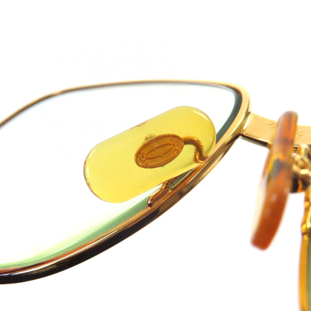 Very Good Cartier Glasses Trinity Logo Metal gold mens