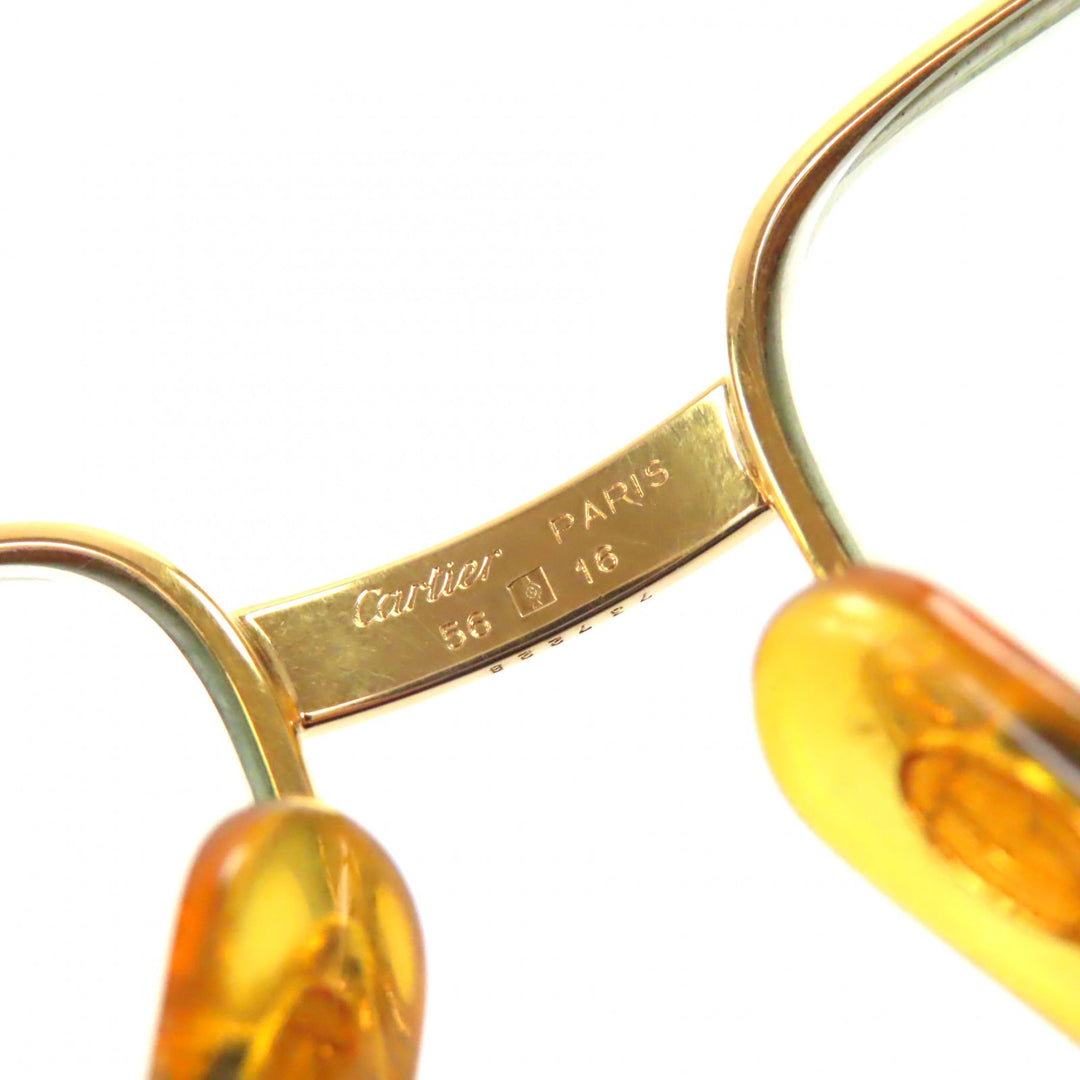 Very Good Cartier Glasses Trinity Logo Metal gold mens