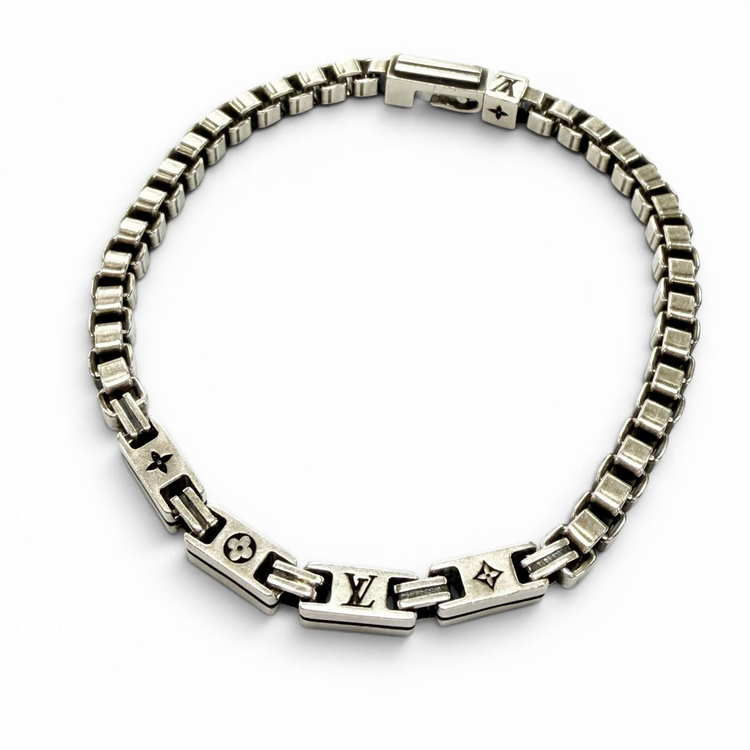 Great LOUIS VUITTON bracelet LV Tailor Silver AG925 mens L M1149L