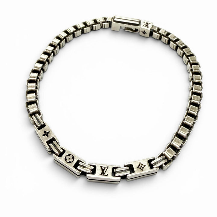 Great LOUIS VUITTON bracelet LV Tailor Silver AG925 mens L M1149L