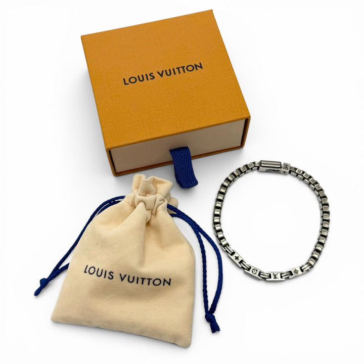 Great LOUIS VUITTON bracelet LV Tailor Silver AG925 mens L M1149L