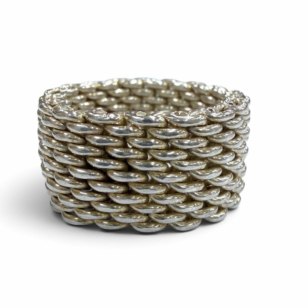 Great TIFFANY&Co. Ring ring Somerset mesh Silver 925 mens