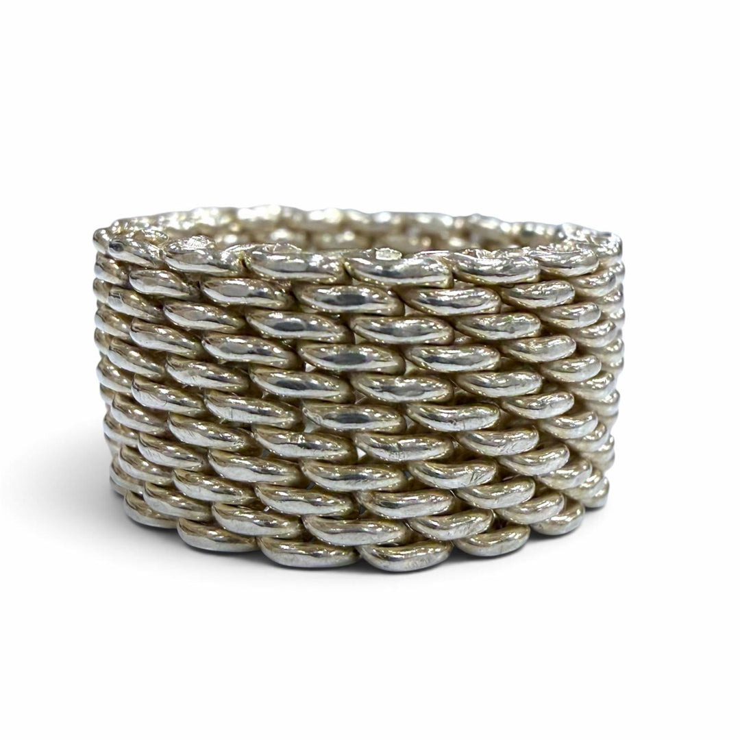 Great TIFFANY&Co. Ring ring Somerset mesh Silver 925 mens