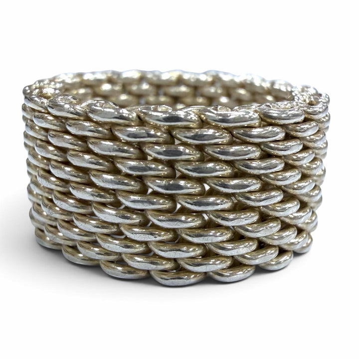 Great TIFFANY&Co. Ring ring Somerset mesh Silver 925 mens