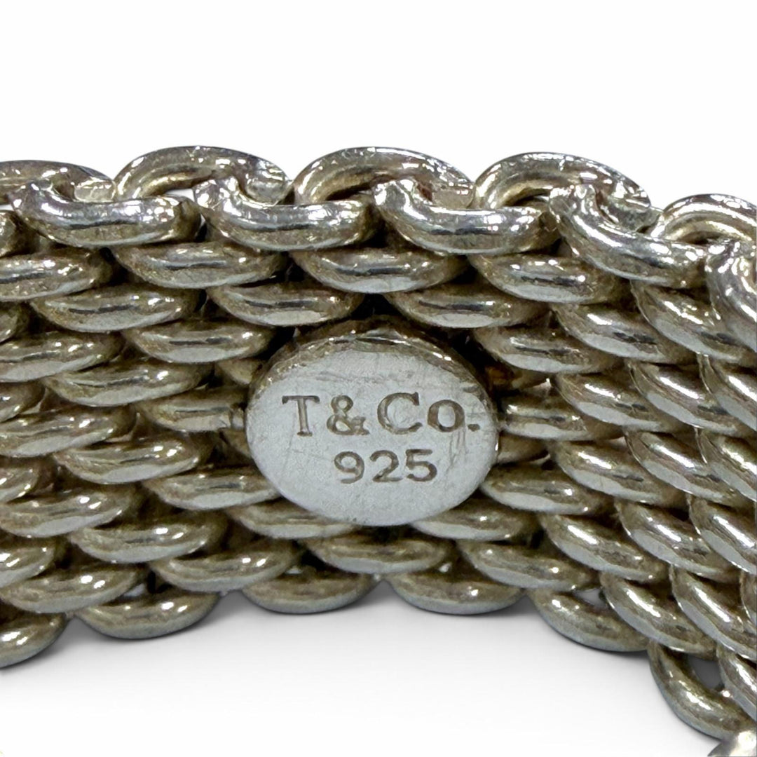 Great TIFFANY&Co. Ring ring Somerset mesh Silver 925 mens