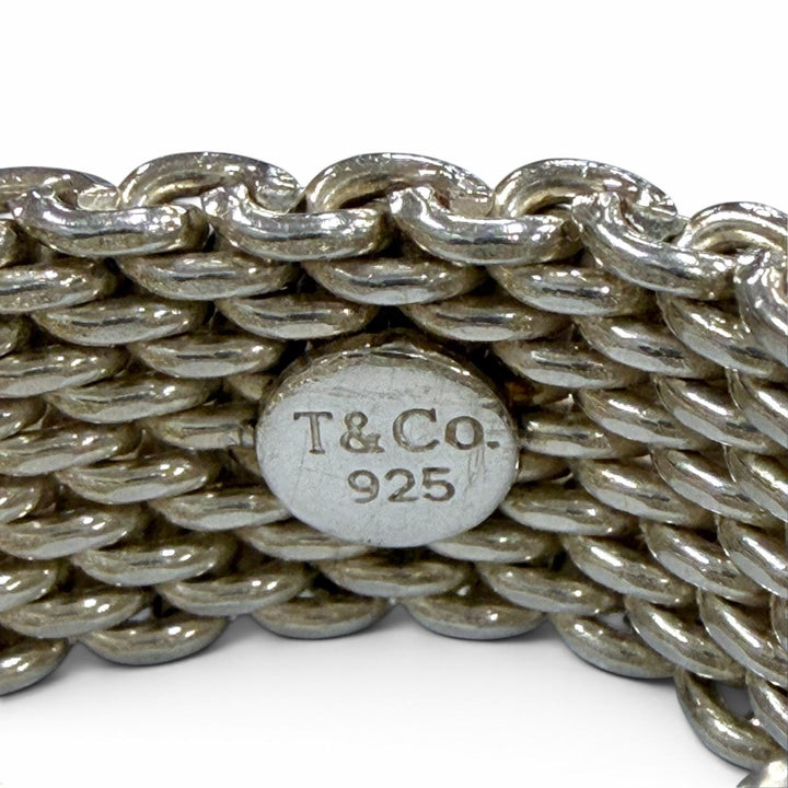 Great TIFFANY&Co. Ring ring Somerset mesh Silver 925 mens