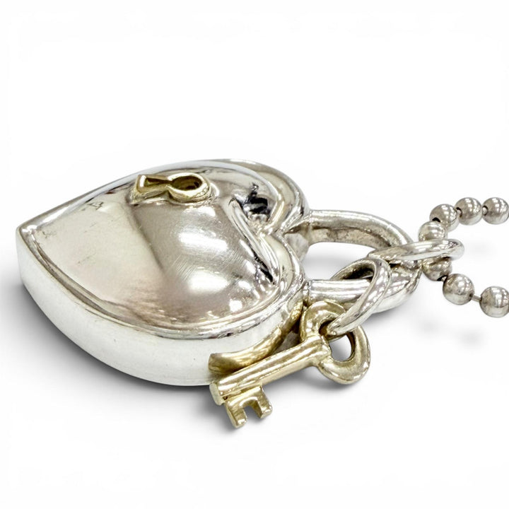 Great TIFFANY&Co. Necklace Heart Lock Key Necklace Pendant Accessory Silver 925