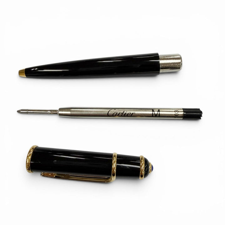 Excellent Cartier Ballpoint pen Diaboro de Cartier black Blue Gemstone mens