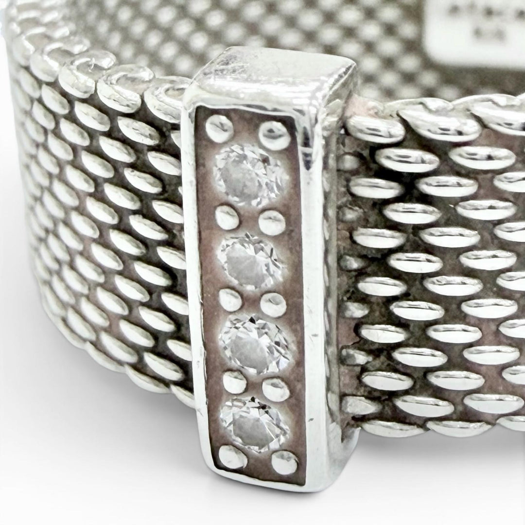 Great TIFFANY&Co. Ring ring Somerset 4P Diamond 925 Silver 925 Women