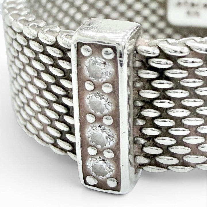 Great TIFFANY&Co. Ring ring Somerset 4P Diamond 925 Silver 925 Women