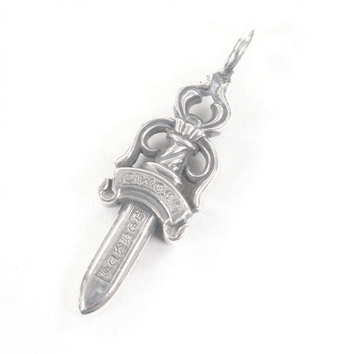 Great CHROME HEARTS Pendant top Double Dagger Necklace Charm Silver SV925 mens