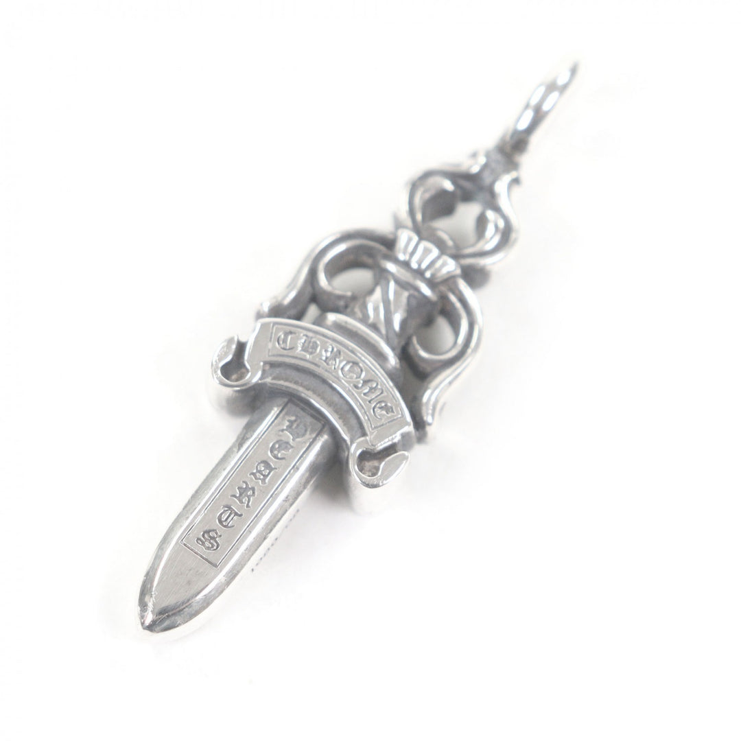 Great CHROME HEARTS Pendant top Double Dagger Necklace Charm Silver SV925 mens