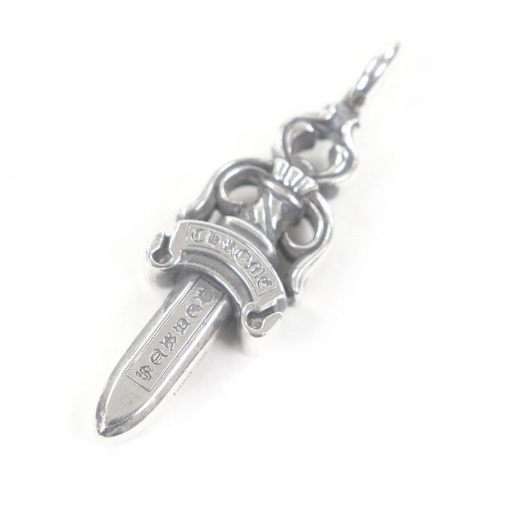 Great CHROME HEARTS Pendant top Double Dagger Necklace Charm Silver SV925 mens