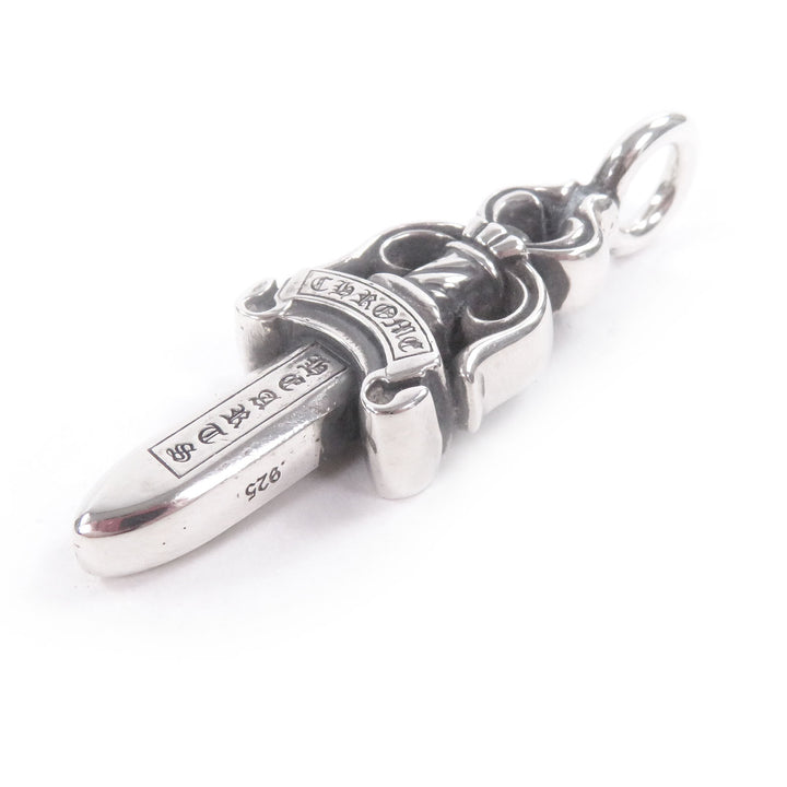 Great CHROME HEARTS Pendant top Double Dagger Necklace Charm Silver SV925 mens