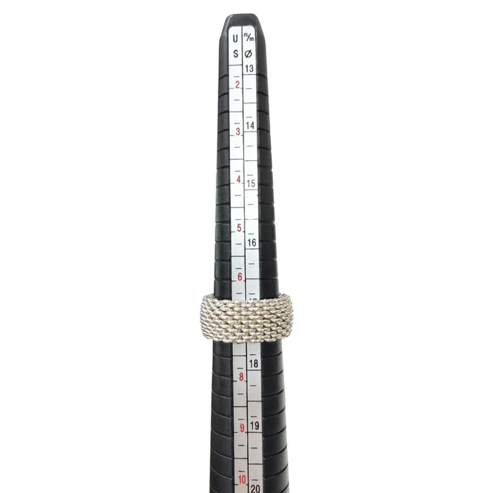 Great TIFFANY&Co. Ring ring Somerset Mesh knitting Silver SV925 mens