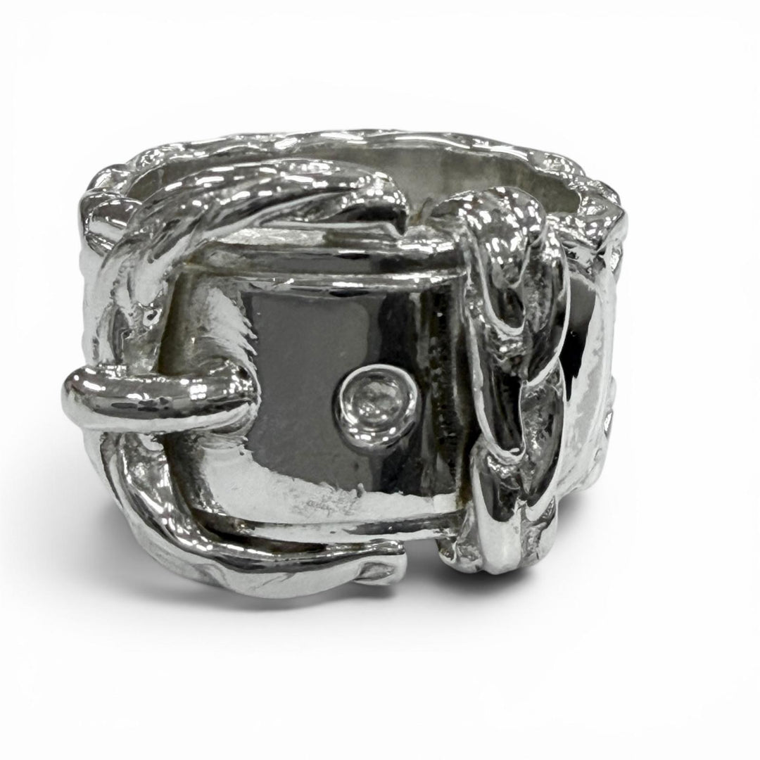 Excellent HERMES Ring ring Diane Silver 925 mens 52