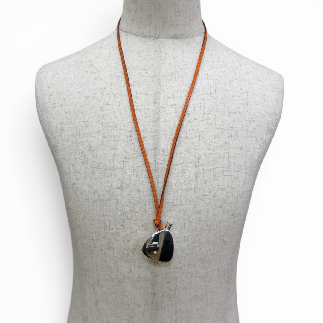 Great HERMES Necklace Perfume bottle Silver SV925 mens