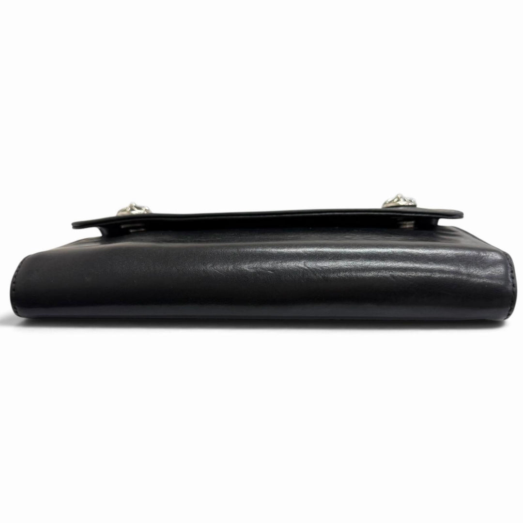 Very Good CHROME HEARTS Purse WAVE CROSS cross ball button