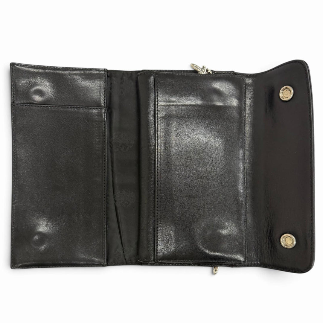 Very Good CHROME HEARTS Purse WAVE CROSS cross ball button