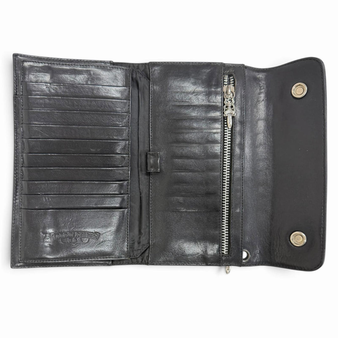 Very Good CHROME HEARTS Purse WAVE CROSS cross ball button