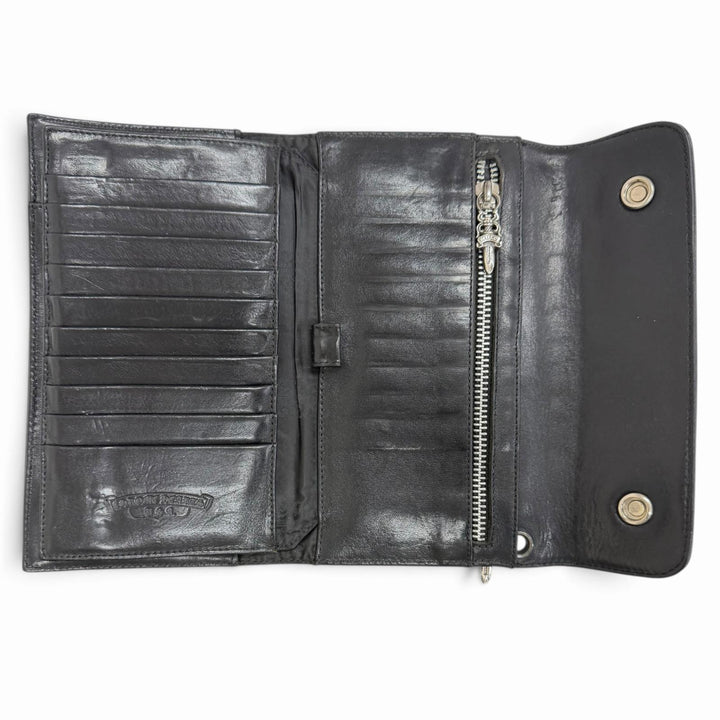 Very Good CHROME HEARTS Purse WAVE CROSS cross ball button
