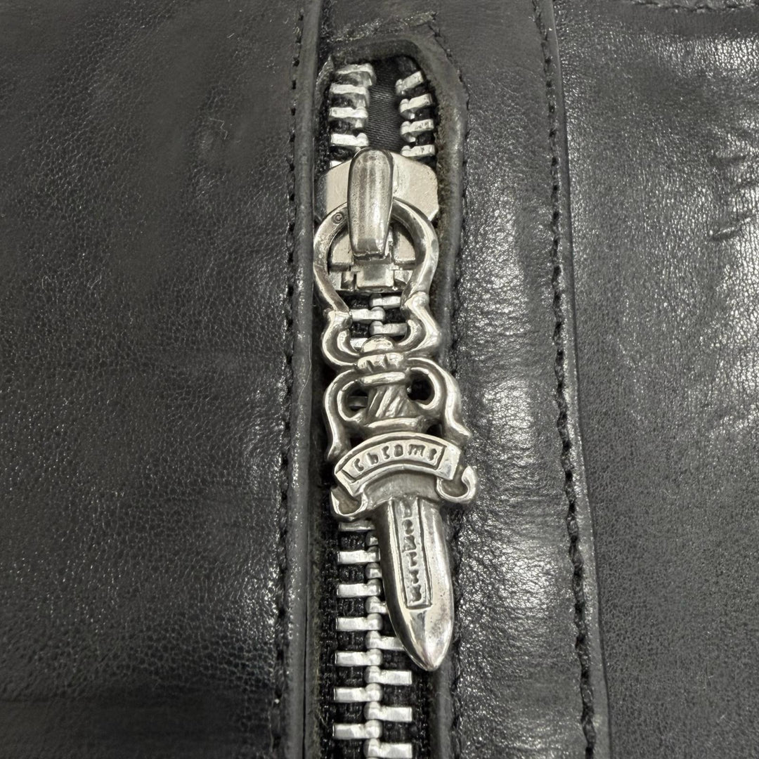 Very Good CHROME HEARTS Purse WAVE CROSS cross ball button