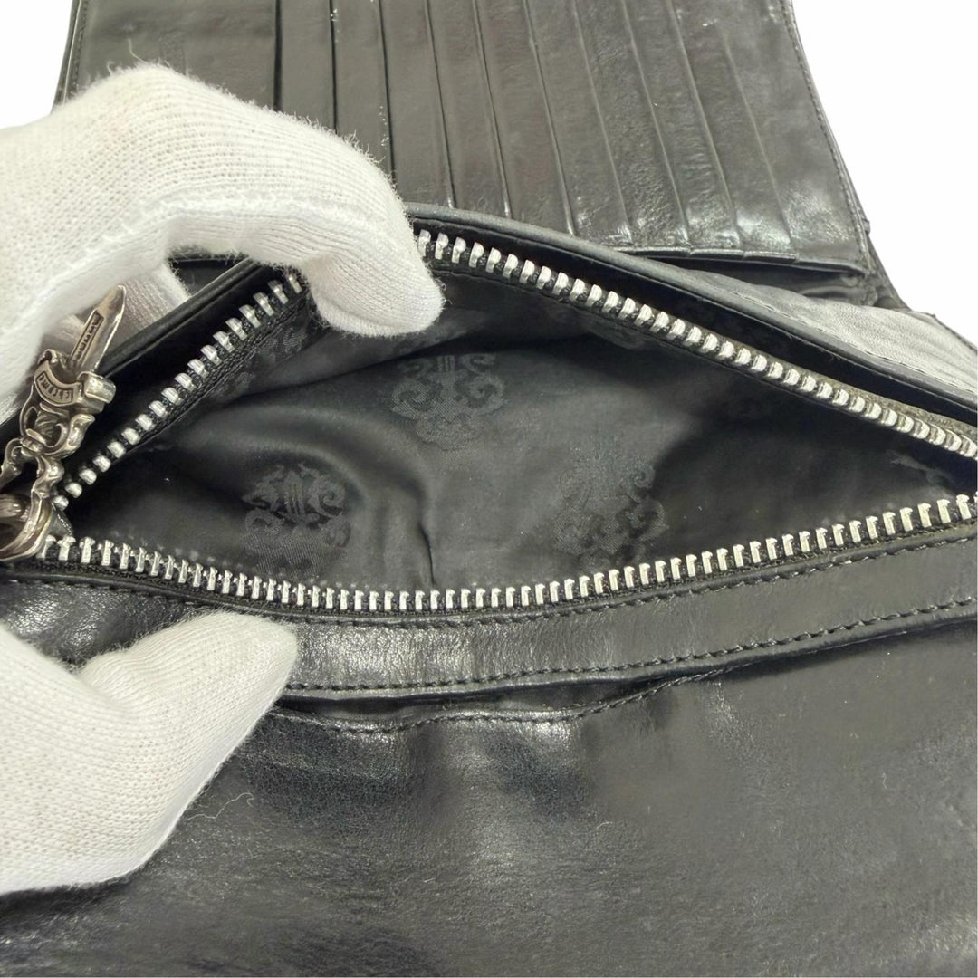 Very Good CHROME HEARTS Purse WAVE CROSS cross ball button