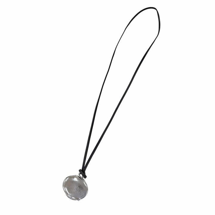 Great HERMES Necklace Pill case with leather accents, pendant Silver 925 Women