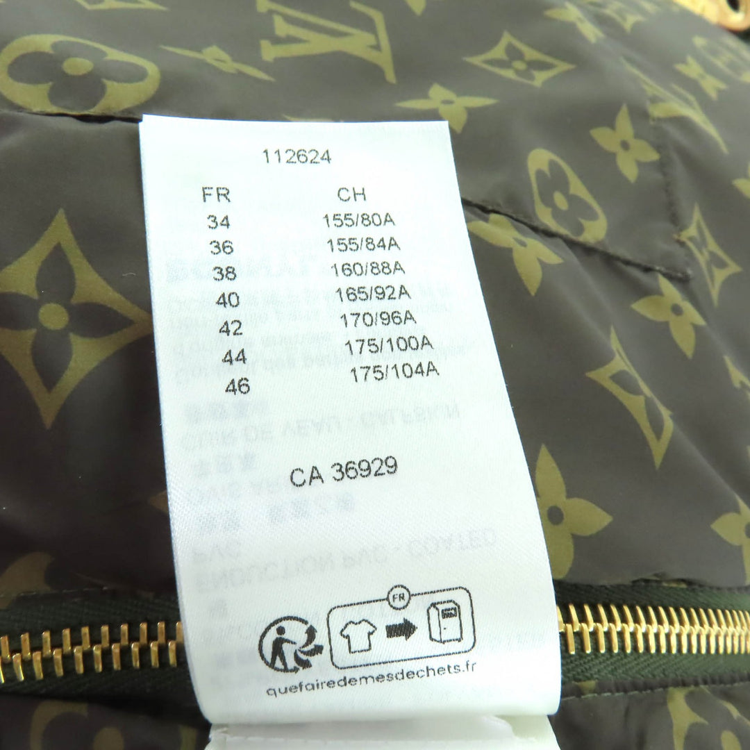 Pristine LOUIS VUITTON Down vest khaki Nylon Women 38