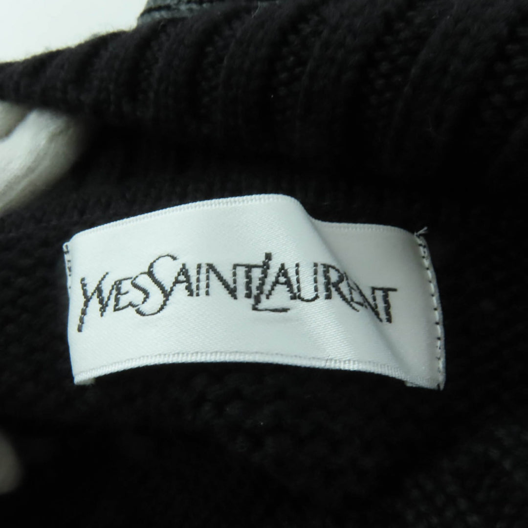 Excellent YVES SAINT LAURENT Short sleeve knit black wool Women M