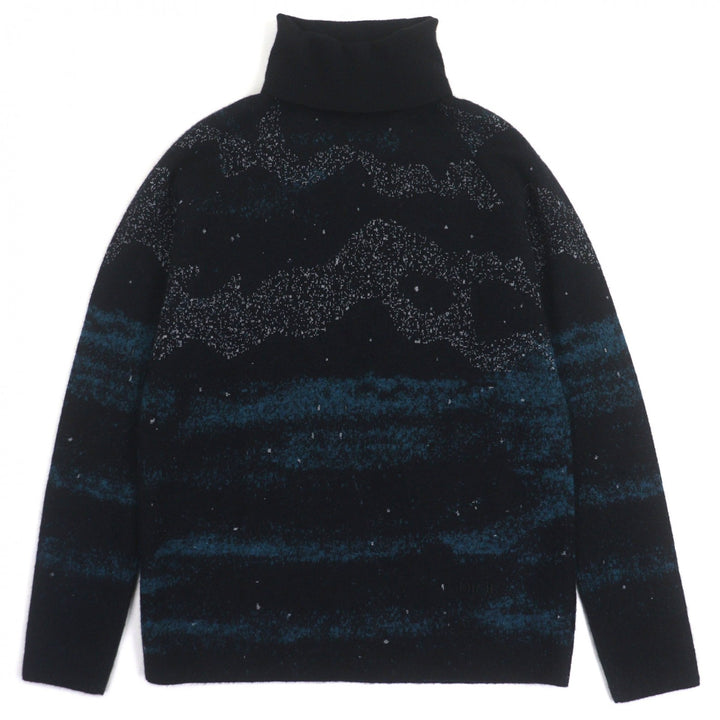 素晴らしいDIOR Peter Doigセーター ブラック ブルー モヘア メンズ L 143M649AT276