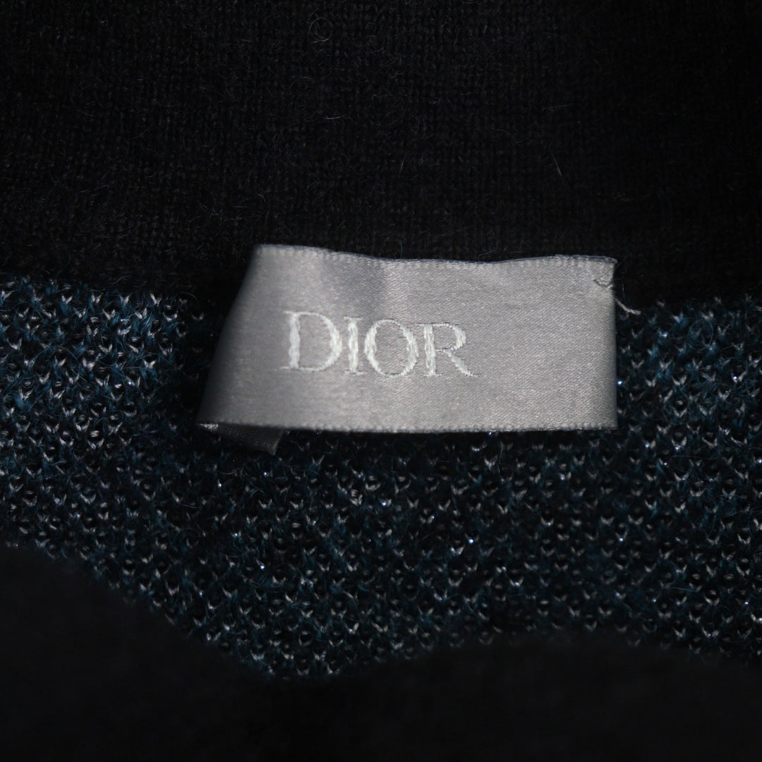 素晴らしいDIOR Peter Doigセーター ブラック ブルー モヘア メンズ L 143M649AT276