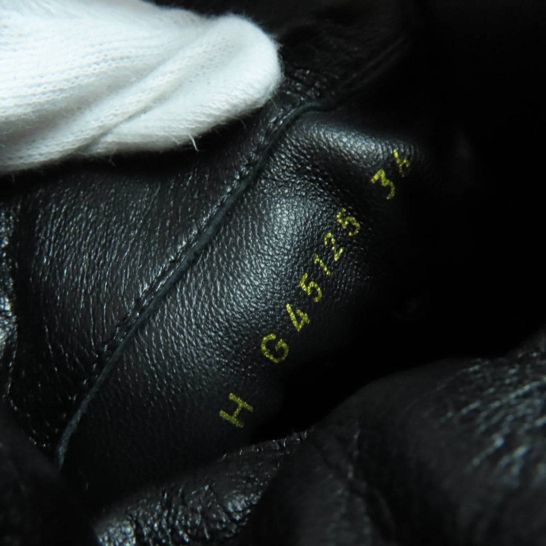 Pristine CHANEL short boots COCO Mark logo matelassé leather black 36 G45125