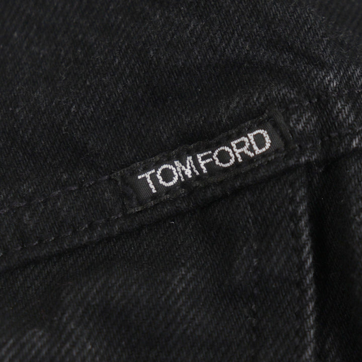 TOM FORD 黑色纯棉男士牛仔夹克，XL 码，型号 DJI001 DMC061S25