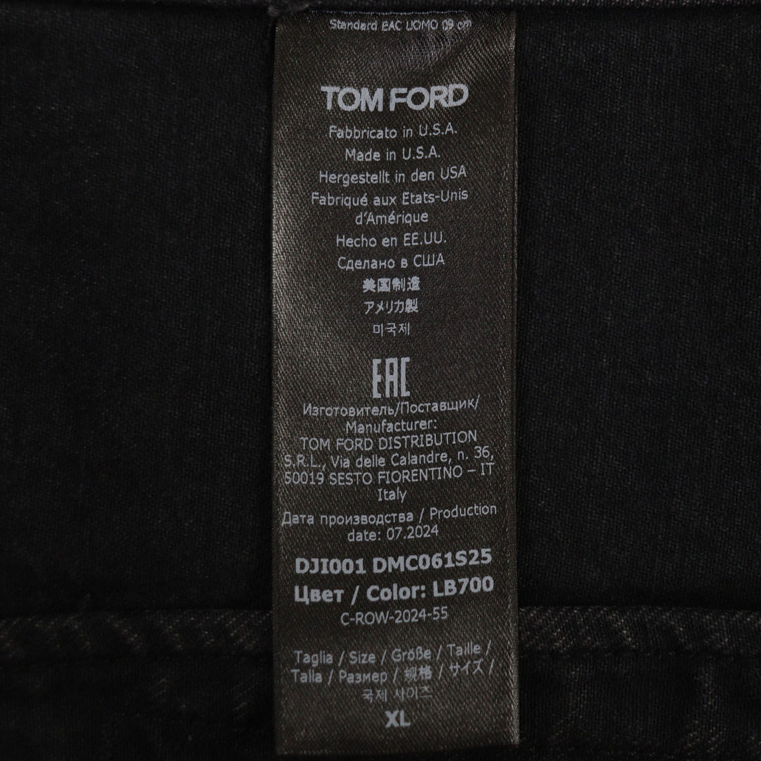 TOM FORD 黑色纯棉男士牛仔夹克，XL 码，型号 DJI001 DMC061S25