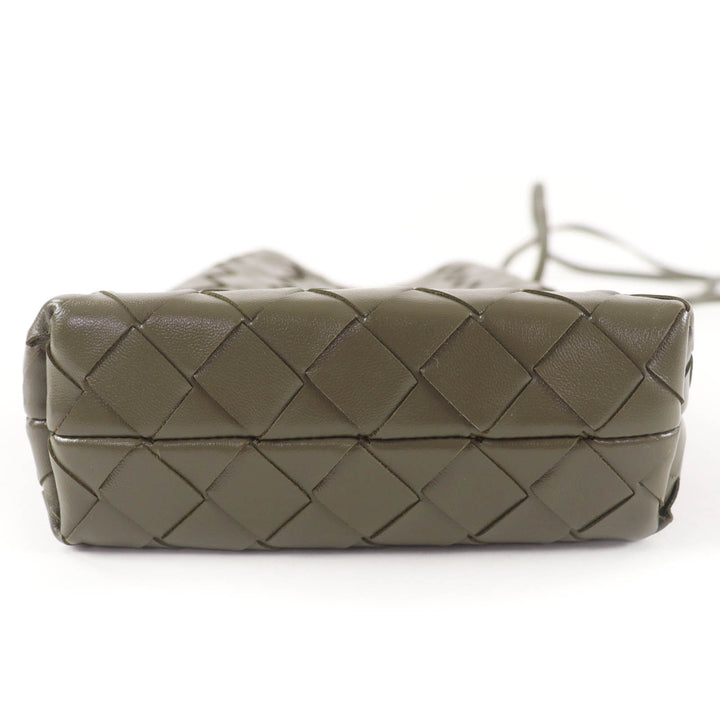 Excellent BOTTEGAVENETA Shoulder Bag INTRECCIATO leather khaki leather Women
