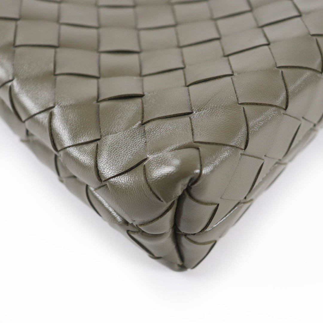 Excellent BOTTEGAVENETA Shoulder Bag INTRECCIATO leather khaki leather Women