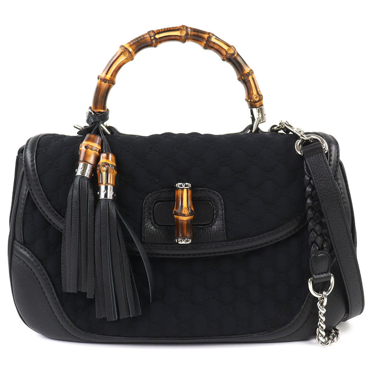 Excellent GUCCI Shoulder Bag Microsima New Bamboo 2-Way Handbag Chain 240241