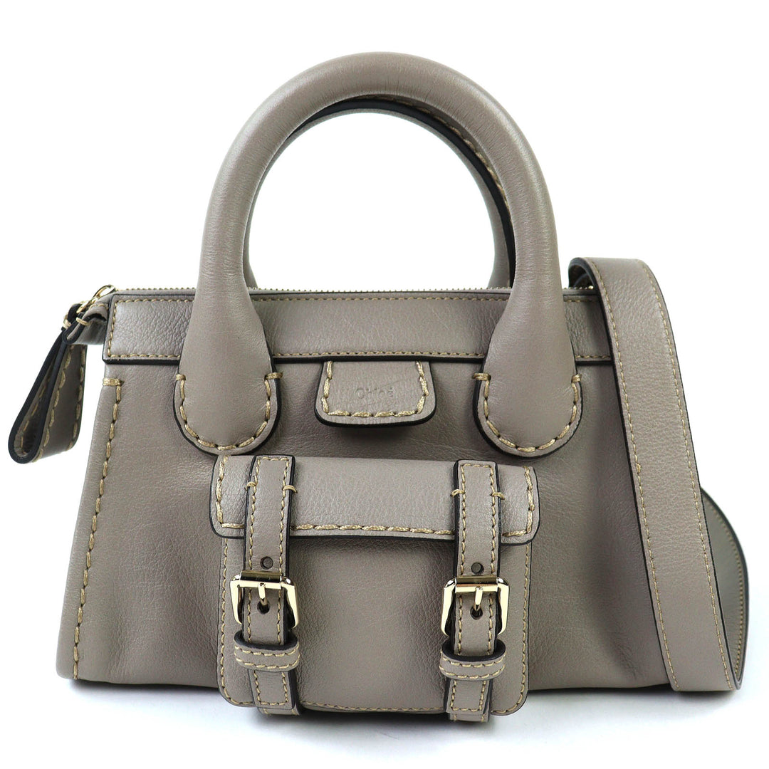 Excellent Chloe Shoulder Bag EDITH MINI BAG 2WAY handbag gray CHC21WS451F43053