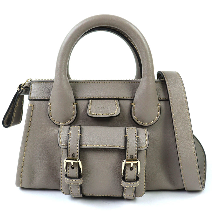 Excellent Chloe Shoulder Bag EDITH MINI BAG 2WAY handbag gray CHC21WS451F43053