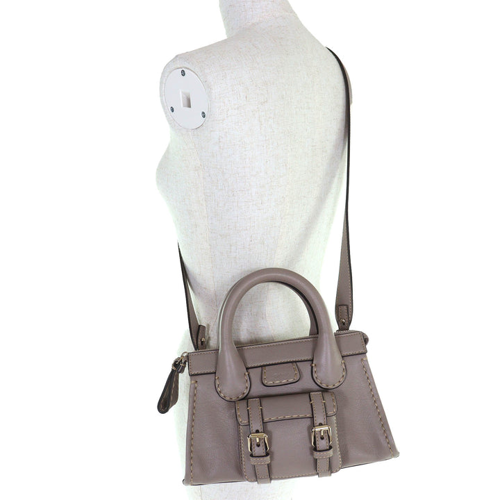 Excellent Chloe Shoulder Bag EDITH MINI BAG 2WAY handbag gray CHC21WS451F43053