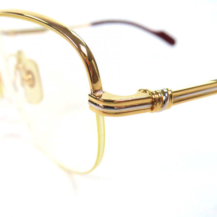 Great Cartier Glasses Trinity Half rim gold mens
