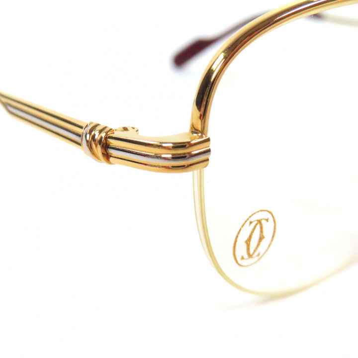 Great Cartier Glasses Trinity Half rim gold mens