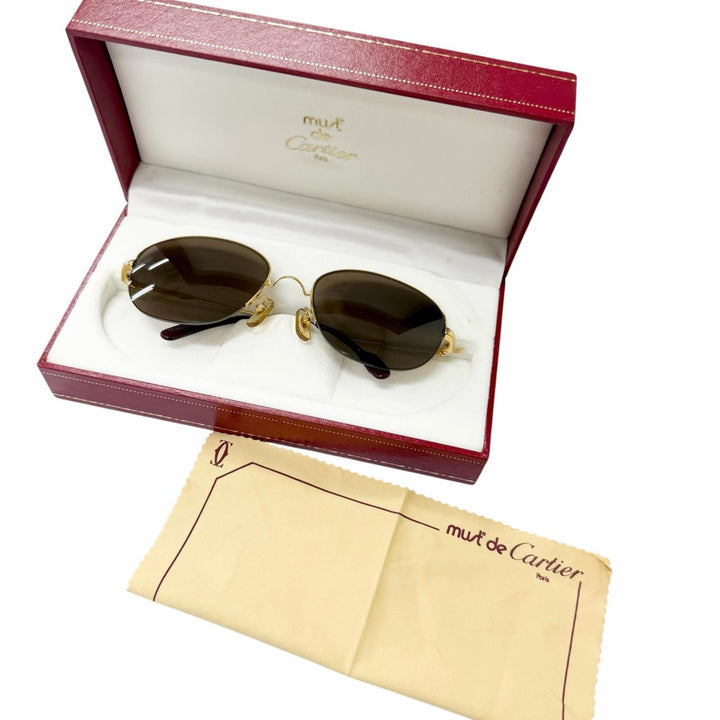 Great Cartier sunglasses 140 Trinity Half-Rim gold mens