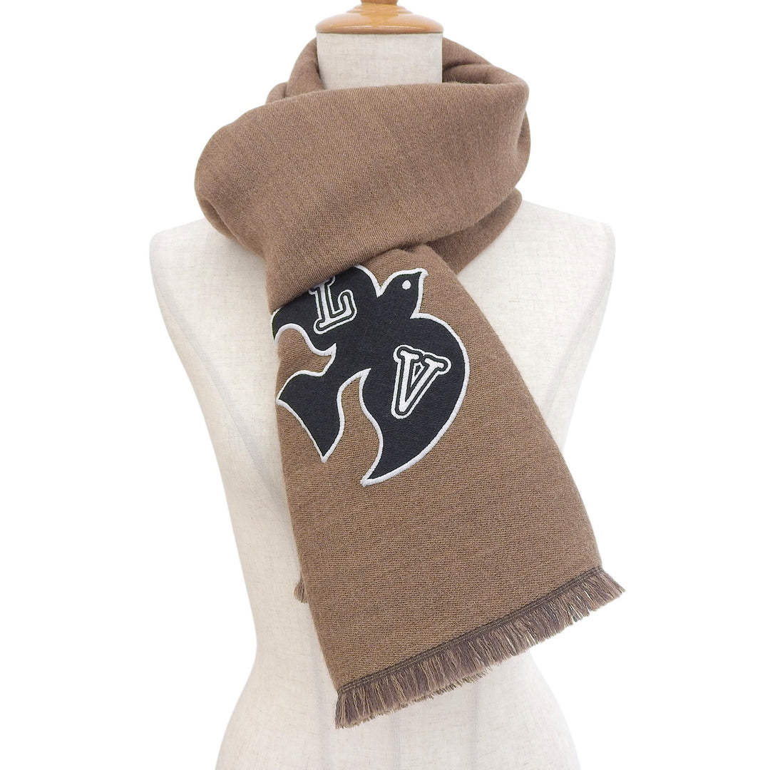 Excellent LOUIS VUITTON Scarf Echarpe LV Harmony Brown Women M77942