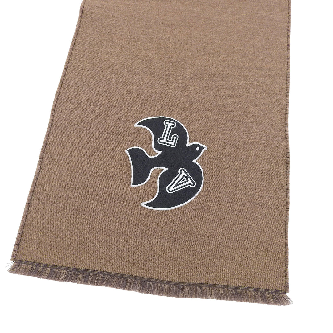 Excellent LOUIS VUITTON Scarf Echarpe LV Harmony Brown Women M77942