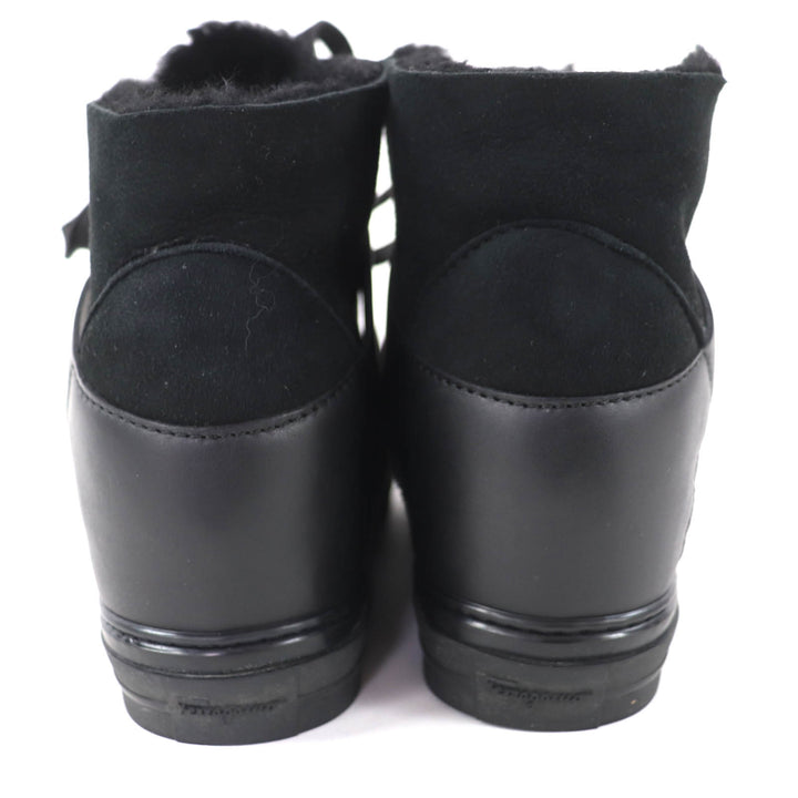 Excellent Salvatore Ferragamo High cut sneakers black leather Women 7.5 SL09766