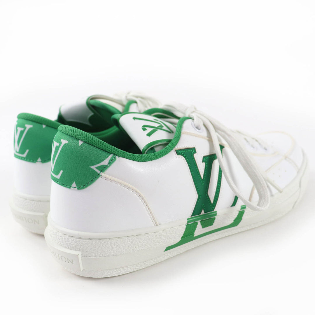 Great LOUIS VUITTON Low cut sneakers LV logo leather white leather Women 37